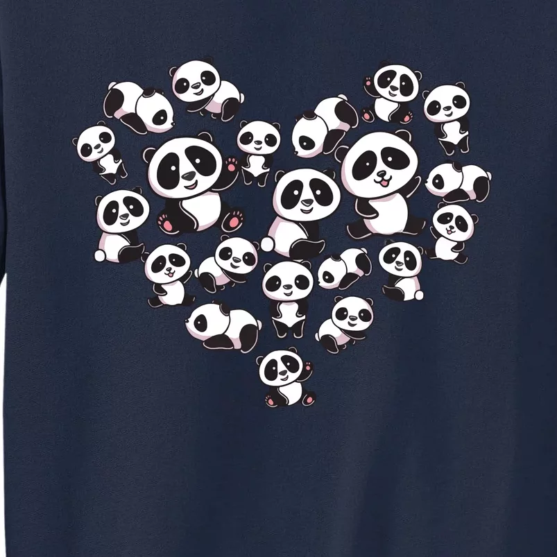 Cute Panda Shirts Panda Bear Lover Heart Gifts Tall Sweatshirt