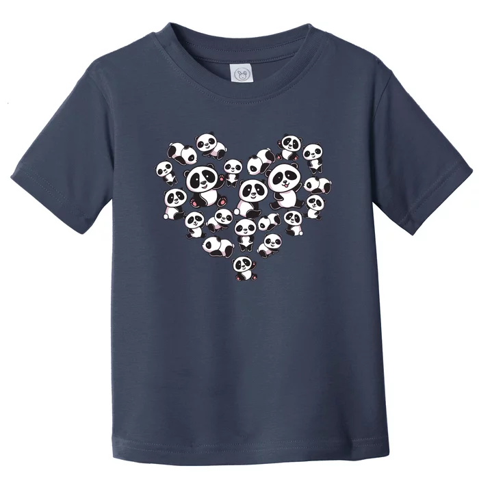 Cute Panda Shirts Panda Bear Lover Heart Gifts Toddler T-Shirt