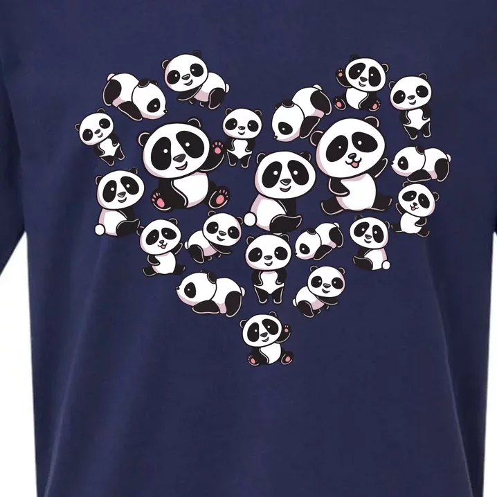 Cute Panda Shirts Panda Bear Lover Heart Gifts Sueded Cloud Jersey T-Shirt