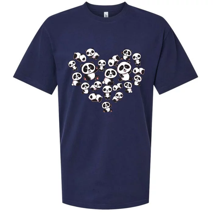 Cute Panda Shirts Panda Bear Lover Heart Gifts Sueded Cloud Jersey T-Shirt