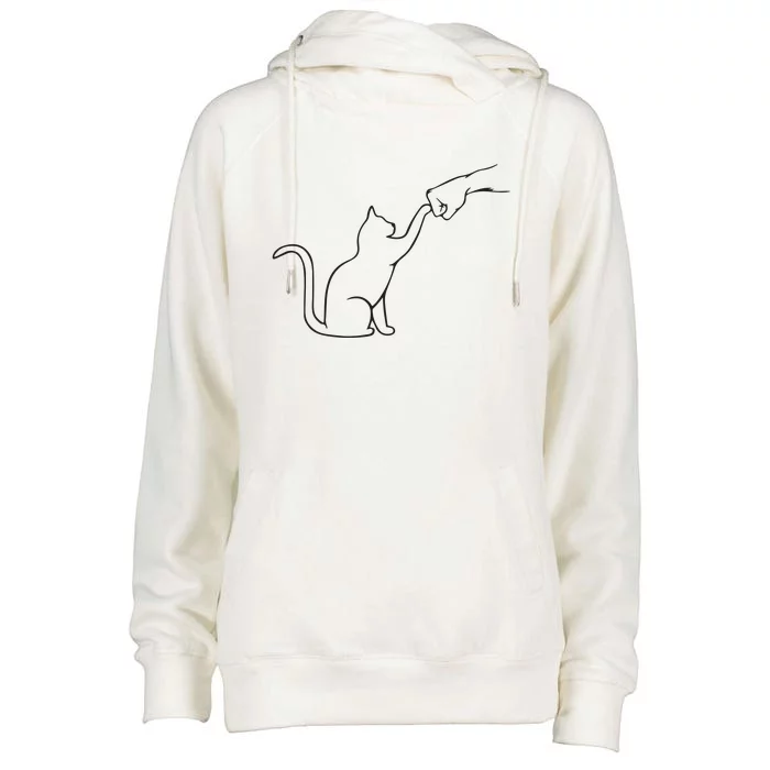 Cute Pet Tee I Love My Cat Best Friend Fist Bump Cat Lovers Womens Funnel Neck Pullover Hood