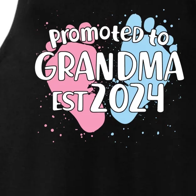 Cute Promoted To Grandma Est 2024 Ladies Tri-Blend Wicking Tank