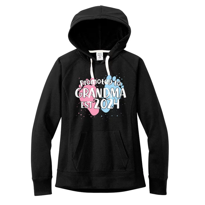 Cute Promoted To Grandma Est 2024 Women's Fleece Hoodie