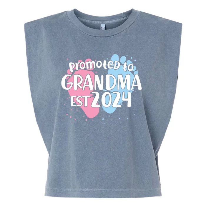 Cute Promoted To Grandma Est 2024 Garment-Dyed Women's Muscle Tee