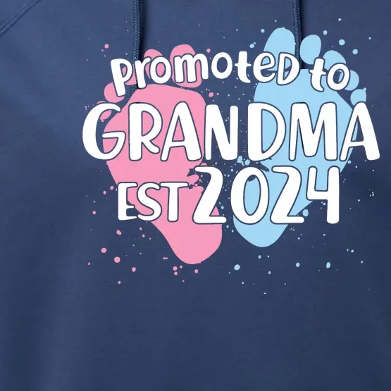 Cute Promoted To Grandma Est 2024 Performance Fleece Hoodie