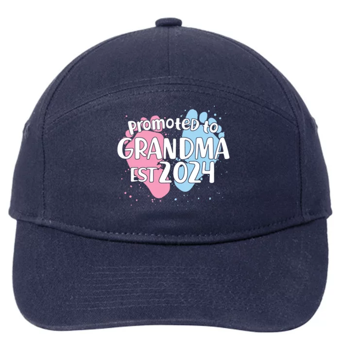 Cute Promoted To Grandma Est 2024 7-Panel Snapback Hat