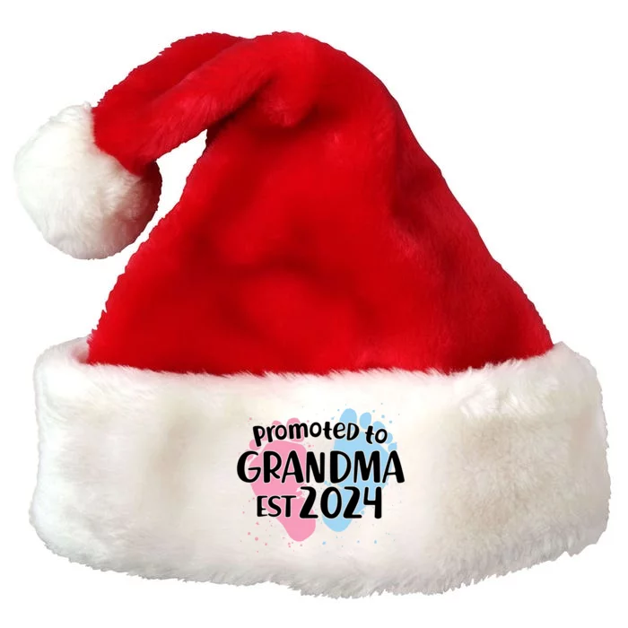 Cute Promoted To Grandma Est 2024 Premium Christmas Santa Hat