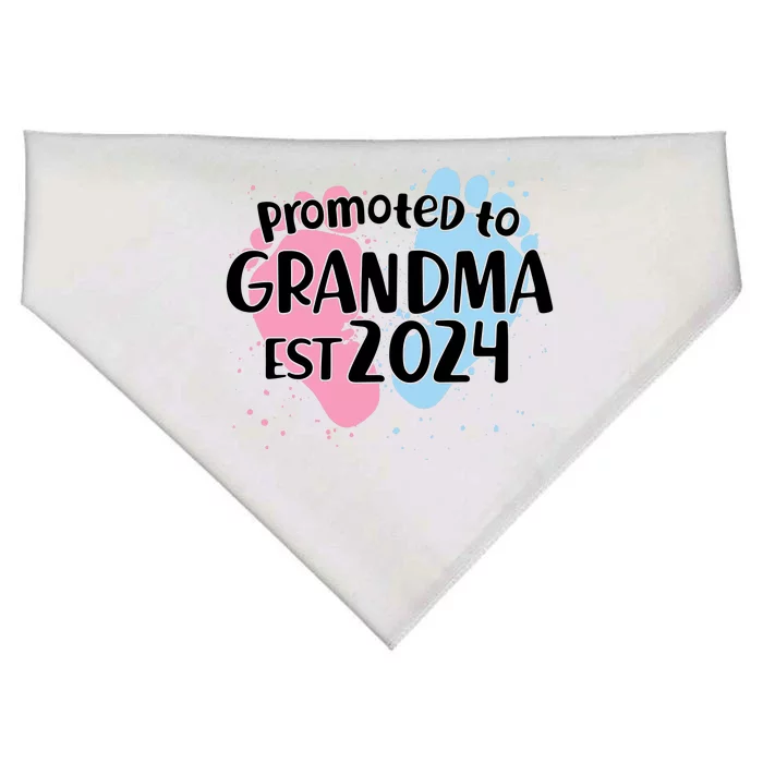 Cute Promoted To Grandma Est 2024 USA-Made Doggie Bandana