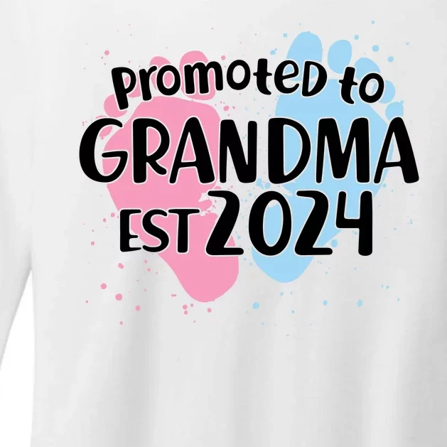 Cute Promoted To Grandma Est 2024 Womens CVC Long Sleeve Shirt