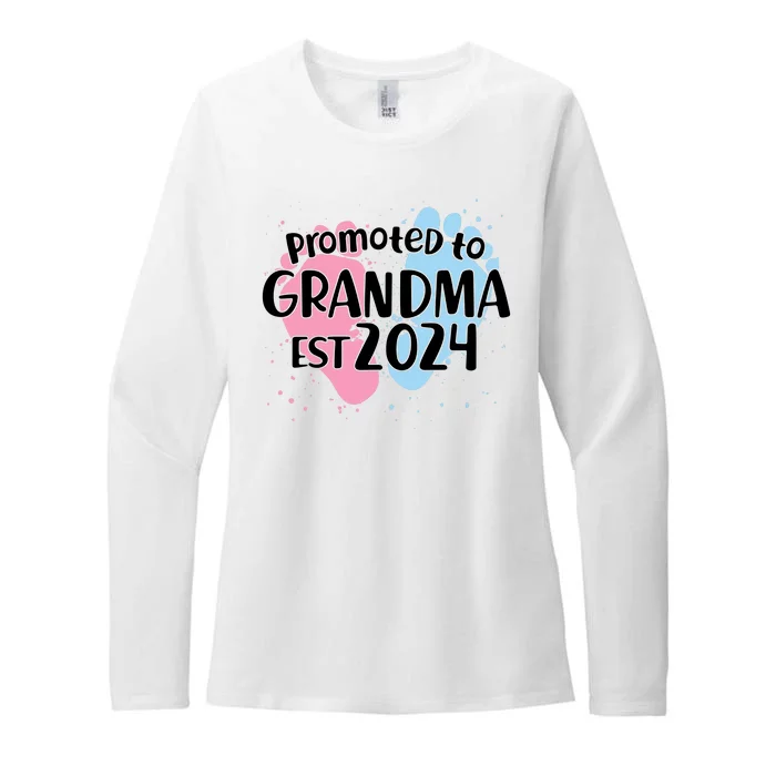 Cute Promoted To Grandma Est 2024 Womens CVC Long Sleeve Shirt