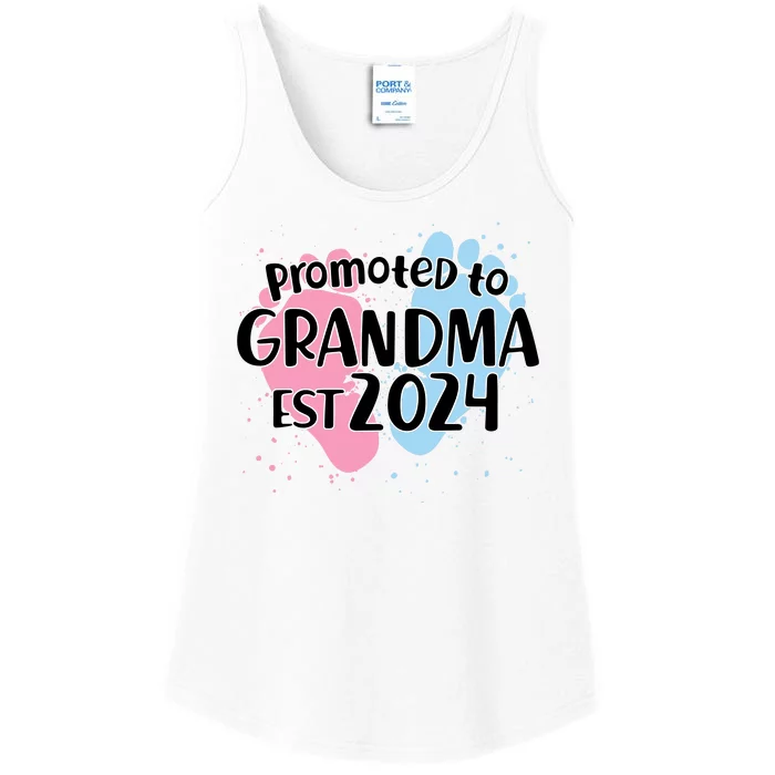 Cute Promoted To Grandma Est 2024 Ladies Essential Tank