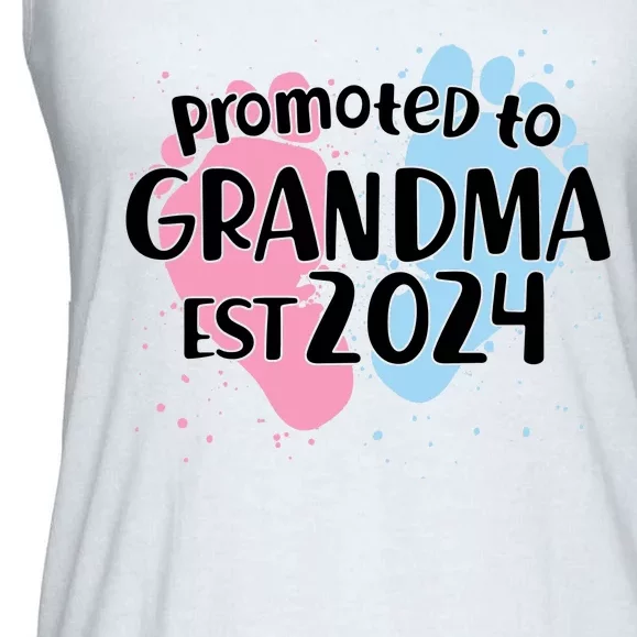 Cute Promoted To Grandma Est 2024 Ladies Essential Flowy Tank