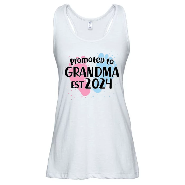 Cute Promoted To Grandma Est 2024 Ladies Essential Flowy Tank