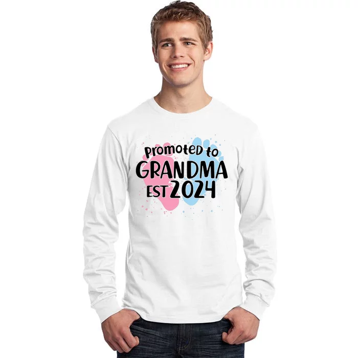 Cute Promoted To Grandma Est 2024 Tall Long Sleeve T-Shirt