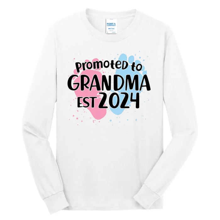 Cute Promoted To Grandma Est 2024 Tall Long Sleeve T-Shirt