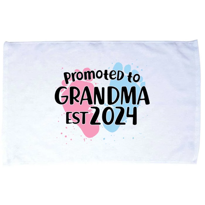 Cute Promoted To Grandma Est 2024 Microfiber Hand Towel