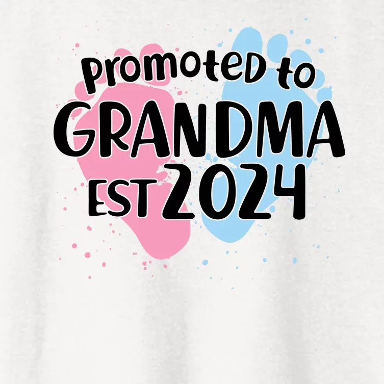 Cute Promoted To Grandma Est 2024 Women's Crop Top Tee