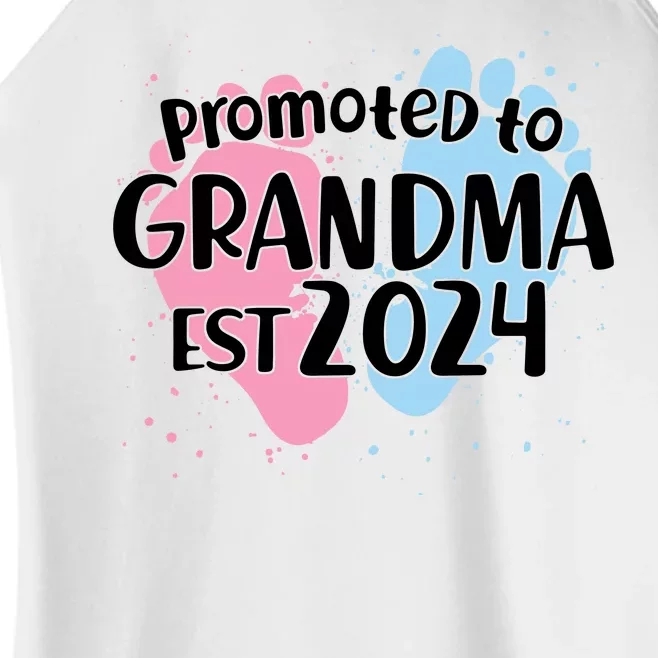 Cute Promoted To Grandma Est 2024 Women’s Perfect Tri Rocker Tank