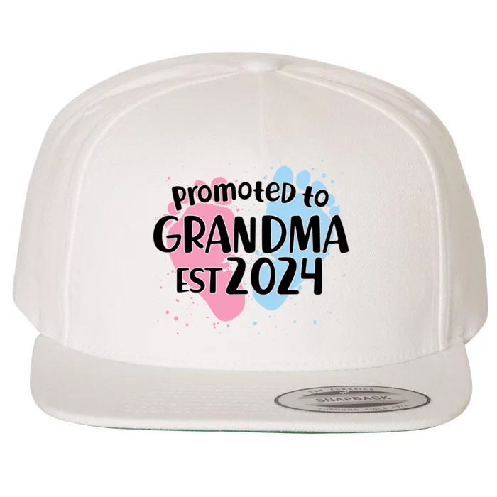 Cute Promoted To Grandma Est 2024 Wool Snapback Cap