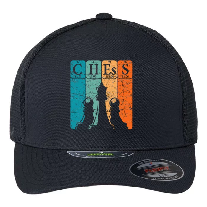 Chess Periodic Table Elements Nerd Chess Player Vintage Flexfit Unipanel Trucker Cap