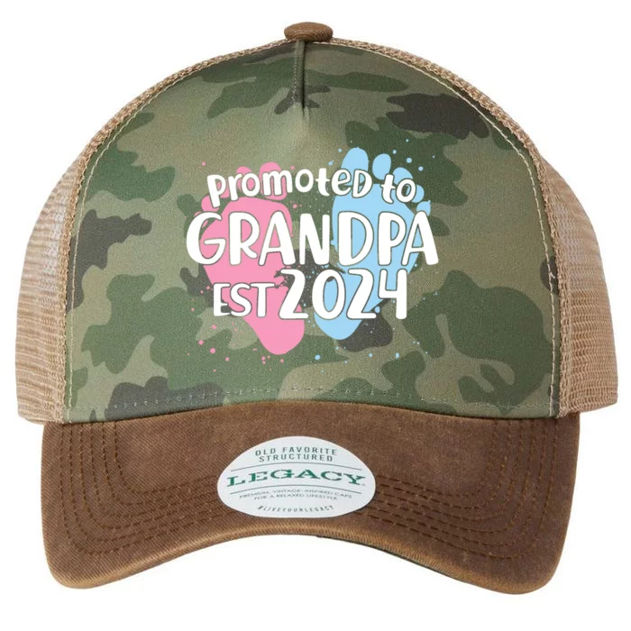 Cute Promoted To Grandpa Est 2024 Legacy Tie Dye Trucker Hat