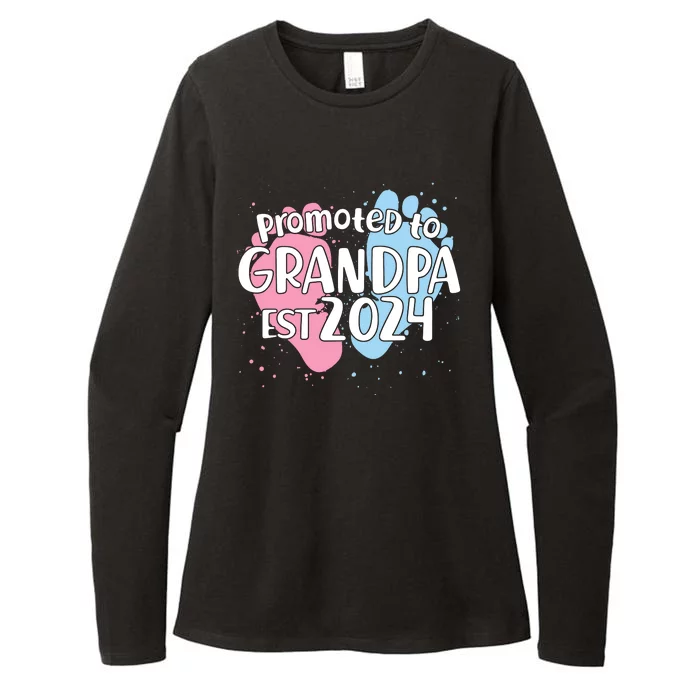 Cute Promoted To Grandpa Est 2024 Womens CVC Long Sleeve Shirt