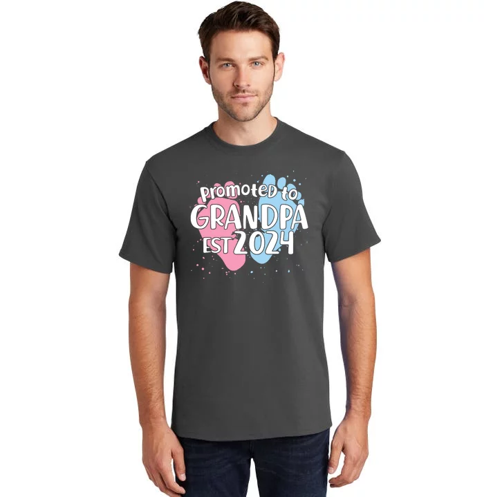 Cute Promoted To Grandpa Est 2024 Tall T-Shirt