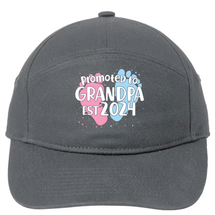 Cute Promoted To Grandpa Est 2024 7-Panel Snapback Hat