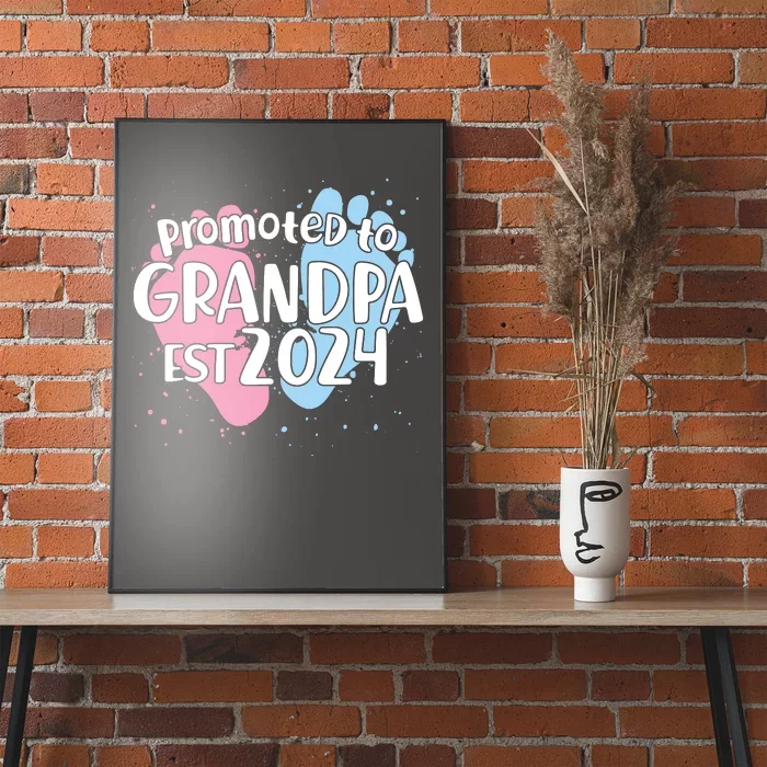 Cute Promoted To Grandpa Est 2024 Poster