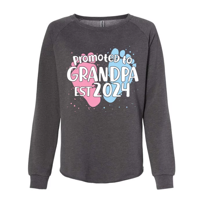 Cute Promoted To Grandpa Est 2024 Womens California Wash Sweatshirt