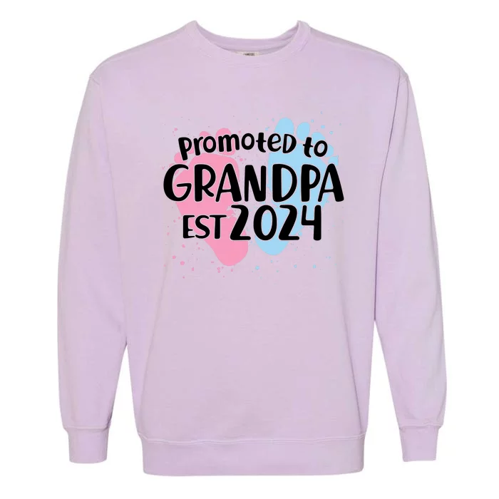 Cute Promoted To Grandpa Est 2024 Garment-Dyed Sweatshirt