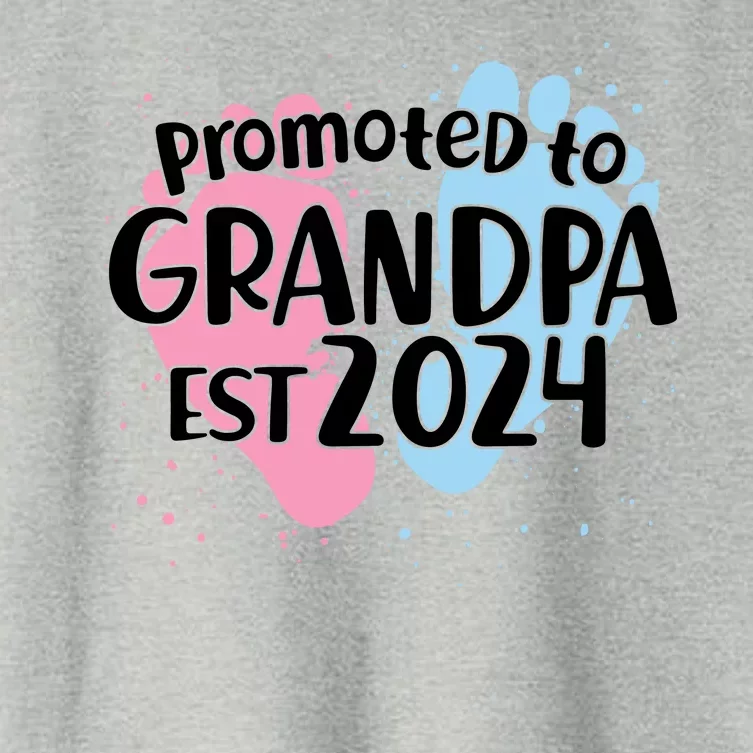 Cute Promoted To Grandpa Est 2024 Women's Crop Top Tee