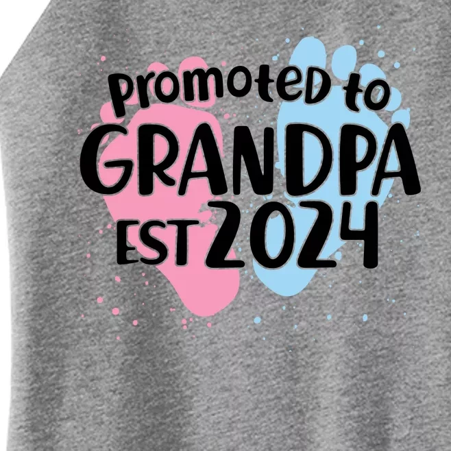 Cute Promoted To Grandpa Est 2024 Women’s Perfect Tri Rocker Tank