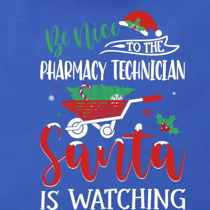 Christmas Pharmacy Technician Santa Be Nice Funny Xmas Gift Zip Tote Bag