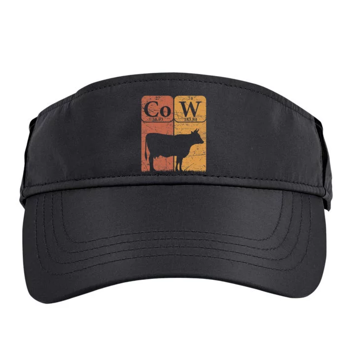 Cow Periodic Table Elements Cow Farmer Vintage Cow Lover Adult Drive Performance Visor