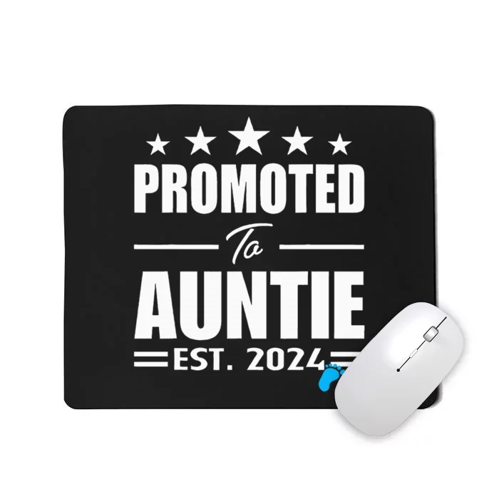 Cute Promoted To Aunt 2024 Funny Gender Reveal Pink Or Blue Mousepad