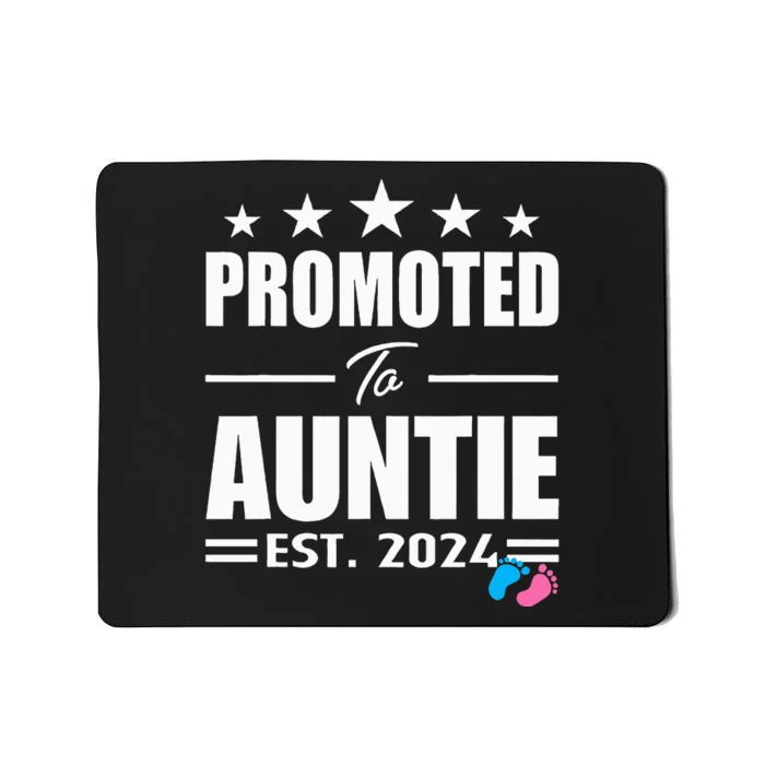 Cute Promoted To Aunt 2024 Funny Gender Reveal Pink Or Blue Mousepad