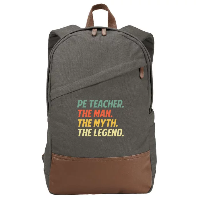 Cool Pe Teacher Art Physical Education Teacher Cool Gift Cotton Canvas Backpack