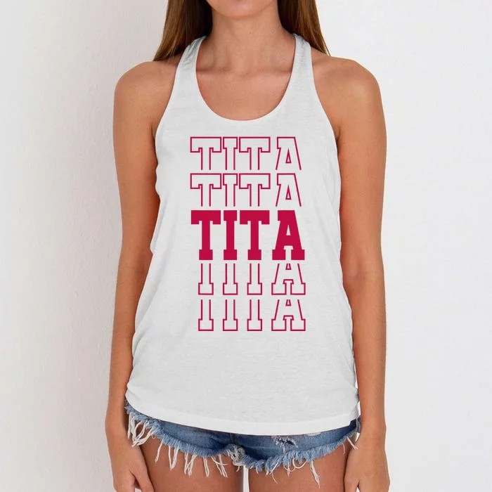 Cute Personalized Tita Birthday Matching Family Women's Knotted Racerback Tank