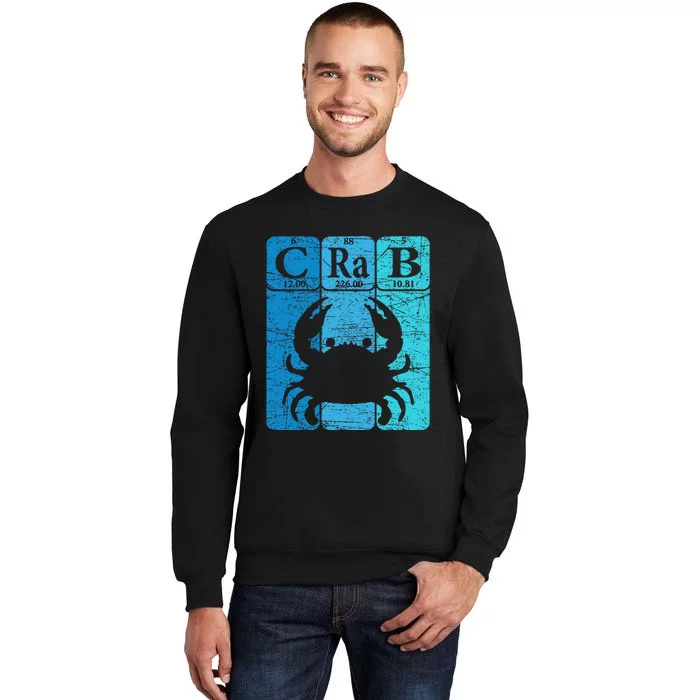 Crab Periodic Table Elements Seafood Crabbing Retro Crabber Sweatshirt