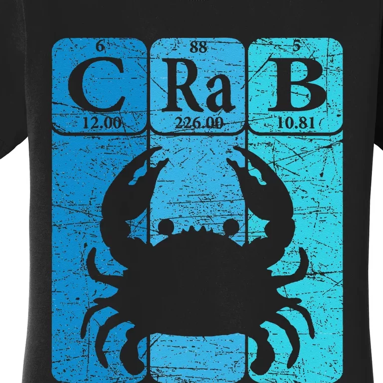 Crab Periodic Table Elements Seafood Crabbing Retro Crabber Women's T-Shirt