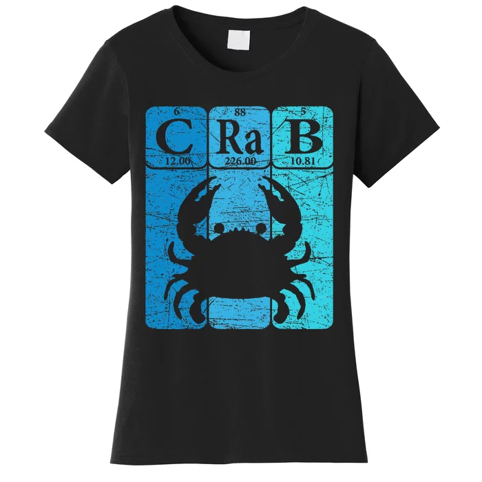 Crab Periodic Table Elements Seafood Crabbing Retro Crabber Women's T-Shirt