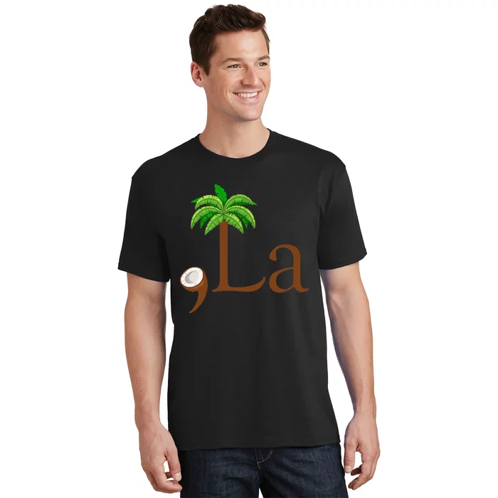 Coconut Palm Tree Comma + La Kamala Harris President 2024 Gift T-Shirt