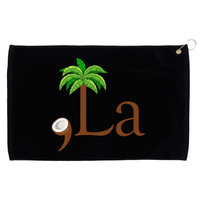 Coconut Palm Tree Comma + La Kamala Harris President 2024 Gift Grommeted Golf Towel