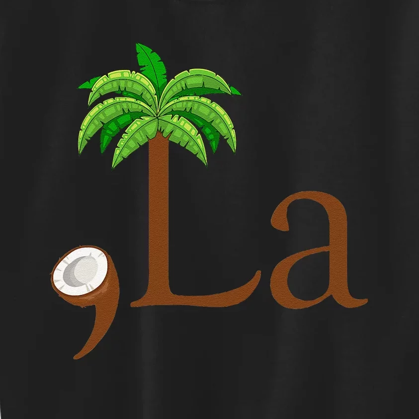 Coconut Palm Tree Comma + La Kamala Harris President 2024 Gift Kids Sweatshirt