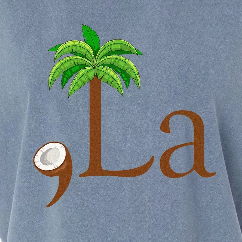 Coconut Palm Tree Comma + La Kamala Harris President 2024 Gift Garment-Dyed Women's Muscle Tee