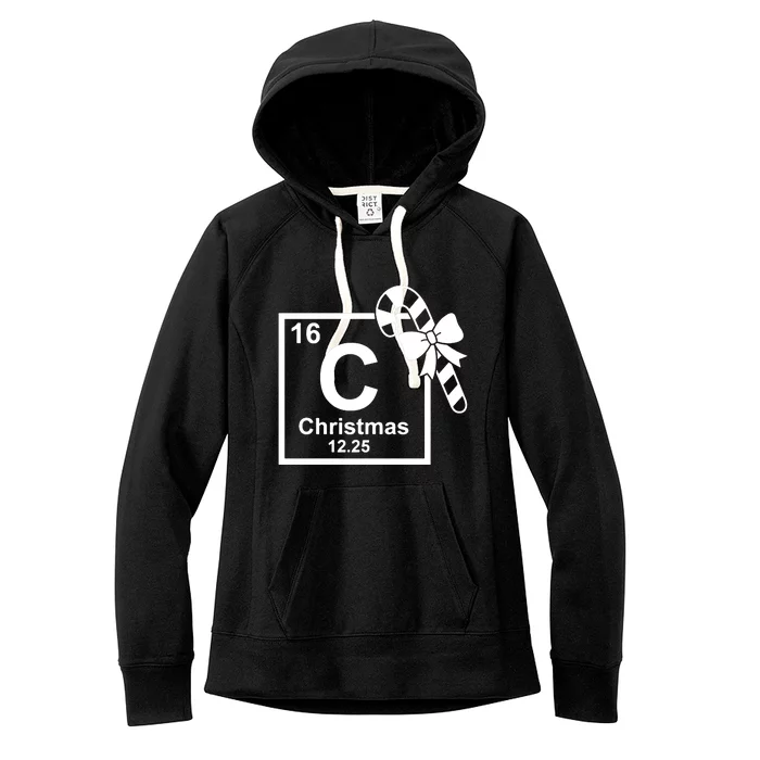 Christmas Periodic Table Symbol Women's Fleece Hoodie