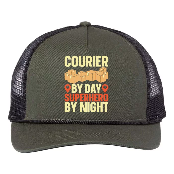 Courier Parcel Transport Messenger Package Delivery Courier Retro Rope Trucker Hat Cap