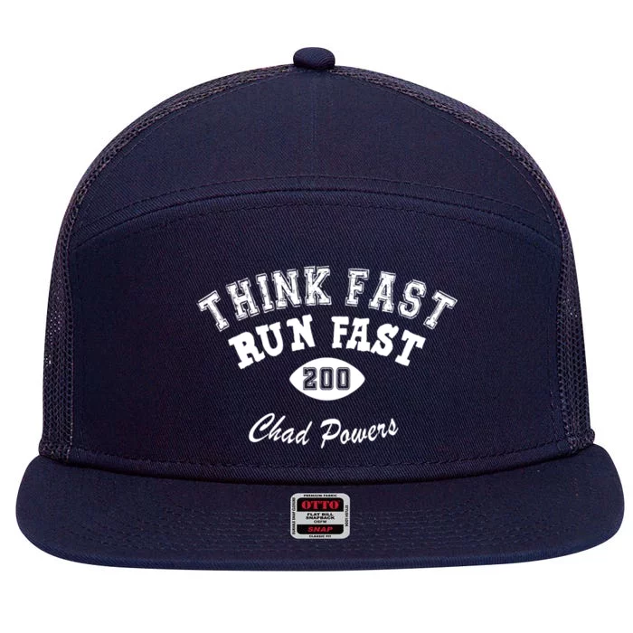 Think Fast Run Fast 7 Panel Mesh Trucker Snapback Hat