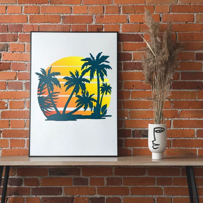 Coconut Palm Trees Summer Vacation Beach Tropical Summer Poster